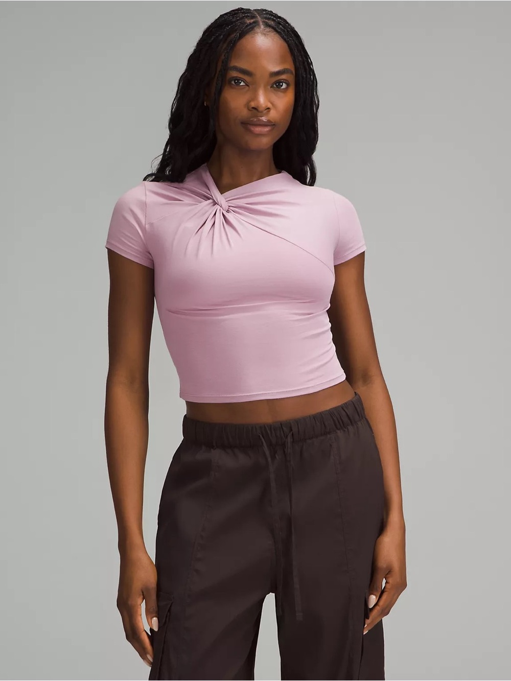 Lululemon Rose Blush Asymmetrical Front Twist T-Shirt